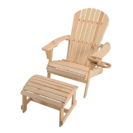 W UNLIMITED Earth Collection Adirondack Chair with Phone & Cup Holder, Natural SW2101NC-CHOT